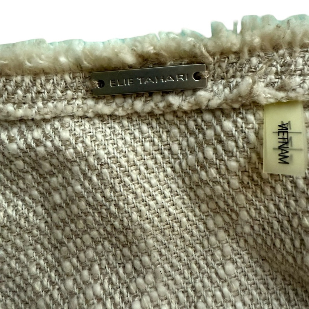 Elie Tahari Cream Textured Suede Knit Jacket Size Minimalist Neutral Luxury - Picture 5 of 16